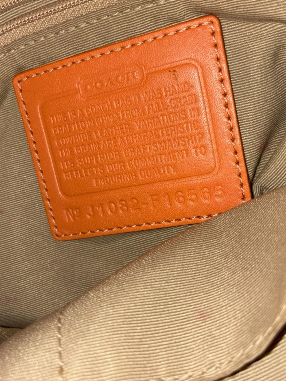 COACH Orange Leather Shoulder Bag